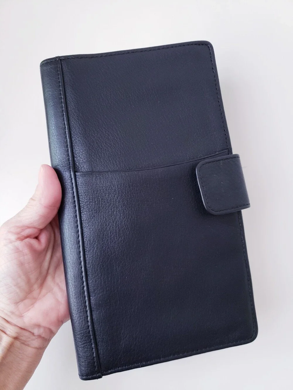 Vintage Mori Black Leather Large Travel Wallet